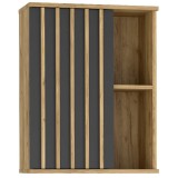 Dulap suspendat 60x37x80 cm cu 1 usa si rafturi, stil loft, finisaj craft/negru Household NewTrend