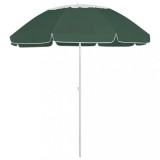 vidaXL Umbrelă de soare de plajă, verde, 300 cm