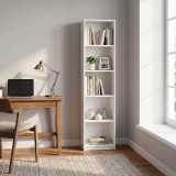 Cumpara ieftin Biblioteca Adore Vargas, 5 Rafturi, Alb - Natural, 43x182x26 cm