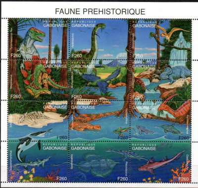 Gabon 2000, Fauna - Animale preistorice - Dinozauri, MNH foto