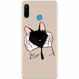 Husa silicon pentru Huawei P30 Lite, Th Black Cat In Hands