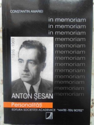 PROF. UNIVERSITAR, ING. ANTON SESAN 1916-1969. IN MEMORIAM-C. AMARIEI foto