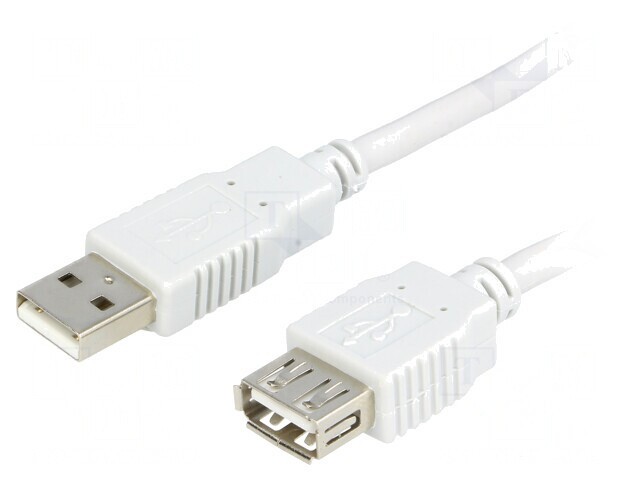 Cablu USB 2.0 A-A 3m Gri Deschis