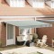 vidaXL Cortina Retractabilă Manual Verde și alb 400 &times; 300 cm țesătură