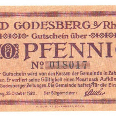 SV * Germania * 10 PFENNIG 1920 * BAD GODESBERG * NOTGELD * AUNC+