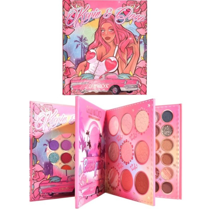 Paleta farduri kevin&amp;coco, 69 nuante, blush, iluminator, conturing, deschidere tip carte, 18.6 x 16.5 cm, 97 g, multicolor, model 2
