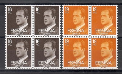 Spania 1980 - Regele Juan Carlos I - Noi valori, bloc de 4, MNH foto