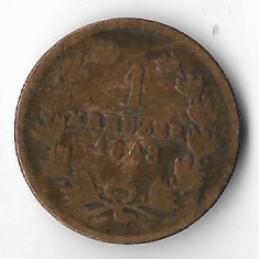 Moneda 1 kreuzer 1848 - Baden, Germania