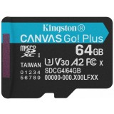 Cumpara ieftin Card Memorie microSDXC Kingston Canvas Go Plus Android A2, 64Gb, Clasa 10 / UHS-1 U3 SDCG4/64GBSP