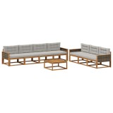 vidaXL Set de canapele de exterior 8 pcs Natural și Gri deschis 3382399