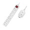 PRELUNGITOR LOGILINK, Schuko x 6 + Schuko x 1 pass-through, cablu 3G 1.5mm2, 230 V/16 A, 50 Hz, max. 3500 W, prottectie supratensiune, buton intrerupa