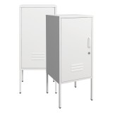 Set 2 bucati noptiera, en.casa, PXSL-0151 Hausj&auml;rvi, 82 x 35 x 35 cm, otel, alb, cu usi cu incuietoare si 4 chei HausGarden Leisure