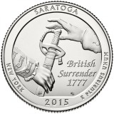SUA - QUARTER SARATOGA , NEW YORK 2015 P - XF / SERIA PARCURI NATIONALE, America de Nord