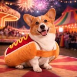 Costum Deghizare Hot Dog pentru Caine &ndash; Marime Universală, CMCLASS