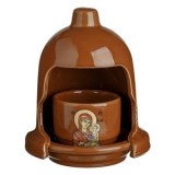 Candela Ceramică Maroasă cu Pahar și Sf&acirc;nta Maria &Oslash;13x17cm, CMCLASS