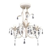 Cumpara ieftin Lampa de plafon suspendata, cristal, candelabru alb elegant