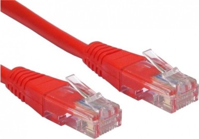 PATCH CORD UTP SPACER Cat5e, cupru-aluminiu, 1 m, rosu, AWG26, &amp;quot;SP-PT-CAT5-1M-R&amp;quot; (timbru verde 0.08 lei) foto
