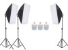 Kit 3 softbox lumina alba continua pentru foto / video si 3x bec LED 50W, Andoer