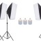 Kit 3 softbox lumina alba continua pentru foto / video si 3x bec LED 50W