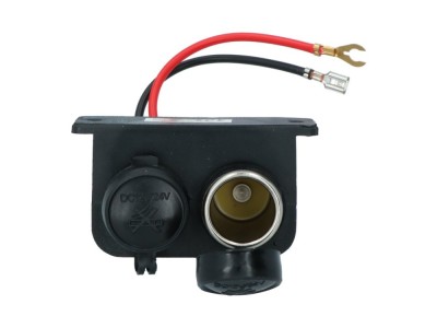 Priza auto dubla Carpoint 12-24V max. 15A suplimentara cu cablu de 15cm., 1 buc. foto