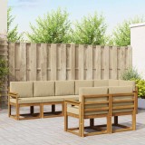vidaXL Set de canapele de exterior cu pernă 8 pcs Natural și Bej 3366561