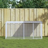 VidaXL Coteț pui cu acoperiș gri deschis 203x98x90 cm oțel galvanizat