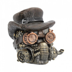 Statueta craniu steampunk Amenintare Mascata 16 cm foto