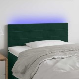 vidaXL Tăblie de pat cu LED, verde &icirc;nchis, 80x5x78/88 cm, catifea 3121785
