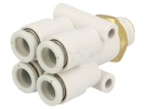 Racord Push-in Filetat Alamă și Polipropilenă 1-10bar 5-60&deg;C
