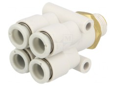 Racord Push-in Filetat Alamă și Polipropilenă 1-10bar 5-60&deg;C