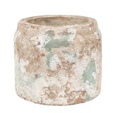 Ghiveci flori teracota bej verde 11x9 cm
