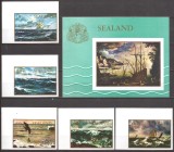 SEALAND PICTURA CORABII ( serie + colita ndt.) MNH, Nestampilat