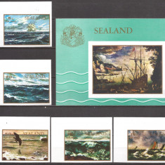 SEALAND PICTURA CORABII ( serie + colita ndt.) MNH