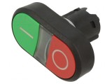 Comutator Dublu 22mm Verde-Roșu Rotund Plat