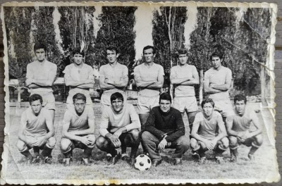 1969 Foto originală Echipa natională fotbal, adnotată verso / Raducanu, Lucescu foto
