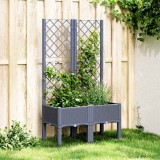 Cumpara ieftin Jardinieră de grădină cu spalier, albastru gri, 80x40x142 cm, PP