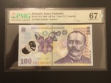 Romania 100 lei 2008 pick 121d grad 67 pmg