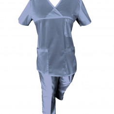 Costum Medical Pe Stil, Albastru Deschis, Model Classic - 3XL, 3XL