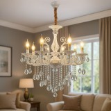 Candelabru Cristal SANSSOUCI Magno, 8xE14, Diametru 70cm, Alb ModernLight Concept