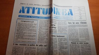 ziarul atitudinea martie 1990-comuna 30 decembrie satul copaceni foto