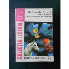 DINCOLO DE FORMA. PAGINI DE POEZIE SI PROZA MAGHIARA DIN ROMANIA