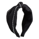 Coronita Par Lăță Satinată Negru cu Strass Argintiu și Nod, CMCLASS