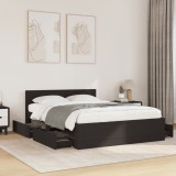 Cumpara ieftin Cadru de pat cu tăblie fără saltea, negru, 120x200 cm