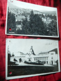 2 Ilustrate Fotografii : Predeal circ. 1939 si Sinaia - Cazinoul 1929 , perforat, Circulata, Fotografie