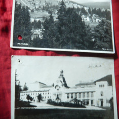 2 Ilustrate Fotografii : Predeal circ. 1939 si Sinaia - Cazinoul 1929 , perforat