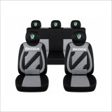 Set Huse Scaune Universale Nero Gri Personalizate cu Skoda