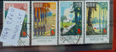 TS21 - Timbre serie DDR - 1969 Mi1462-65 Flora - -Padure natura foto