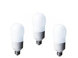 SET 3 becuri fluorescent Panasonic, soclu E27, putere 24W, forma oval, lumina alb rece, alimentare 220 - 240 V, &quot;EFA24E672V-3&quot; (timbru verde 1.35 lei)