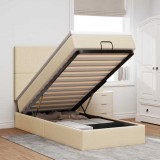 vidaXL Cadru de pat otoman cu saltea crem 80x200cm stofa 3313883