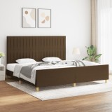 vidaXL Cadru de pat fără saltea, maro &icirc;nchis, 200x200 cm, textil